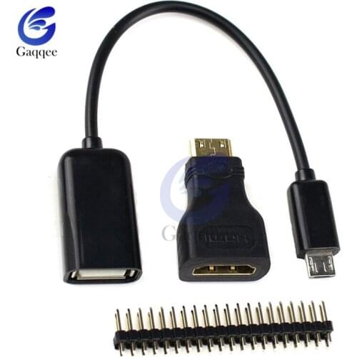 Raspberry Pi Zero Video Converter 3 In 1 HDMI-Compatible Adapter USB OTG Host Cable GPIO Header 2x20 Male Header Strip
