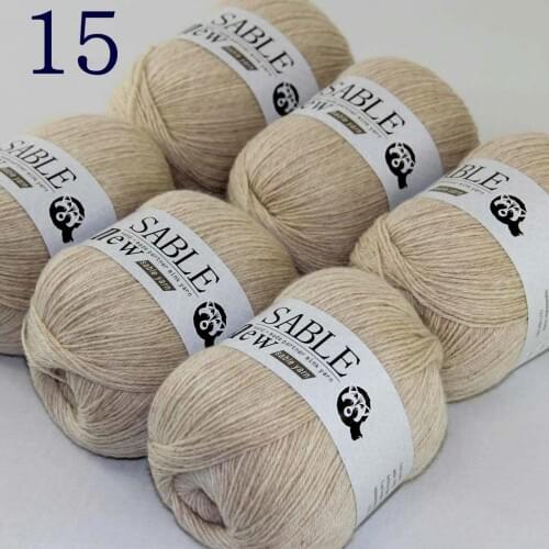 Sale 6*50gr Super Soft Pure Sable Cashmere Wrap Shawls Hand Knit Wool Crochet Yarn Beige 243-15-6