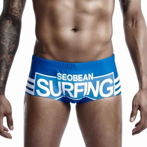 NEW 2019 sexy black blue swimwear beach swim briefs board surfing shorts men swimsuits sunga pool spa bathing suits