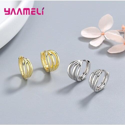 Simple Huggie Round Hoops Earrings 925 Sterling Silver Loop Pendientes Jewelry for Women Daily Wear Classic Ornamentes