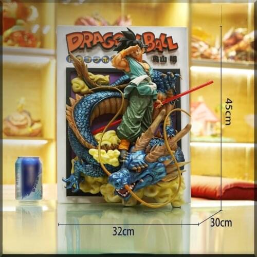 Bandai Dragon Ball Stick Son Goku Hand-run Statue Model Limited Edition 45cm GK Resin Model Decoration Doll Boy Toy