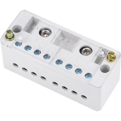 Uxcell 2 Inlet 4/8/12 Outlet Terminal Strip Blocks Connector Distribution Block for Metering Box Gate Motors and Outbuilding