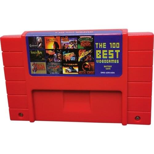 Super 100 in 1 Video Game for snes cartridge 16 BIT - NTSC US - mortal kombat - With Fast Shipping