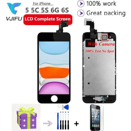 100% Test Full set screen For iPhone 5 5C 5S SE Screen LCD Display Complete For iPhone 6 6S +Home Button+ Front Camera+ Speaker