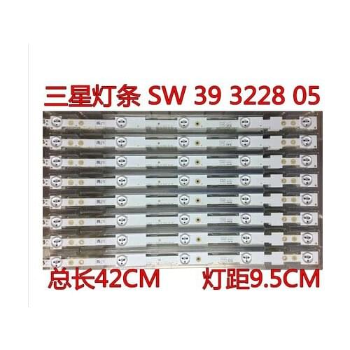 100% NEW Original LED Backlight strip 9 PCS/lot 39" LED strip SW 39 3228 05 REV1.1 120814 5 LEDS(1 LED 3V) 420mm