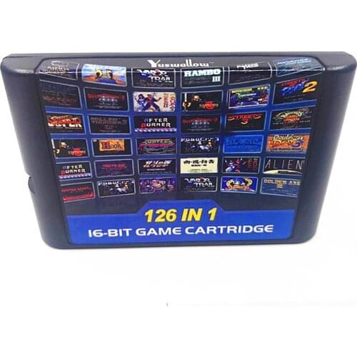 126 Hot games in one cartridge for Megadrive Genesis consoles 126 in 1game caridge for sega consoles