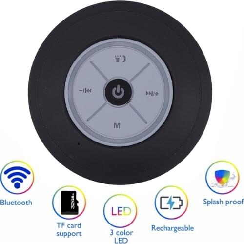 2021 Mini Bluetooth Speaker Wireless Portable Speaker Waterproof Showe with RGB Light Bluetooth Stereo Sound Hands-Free Speaker