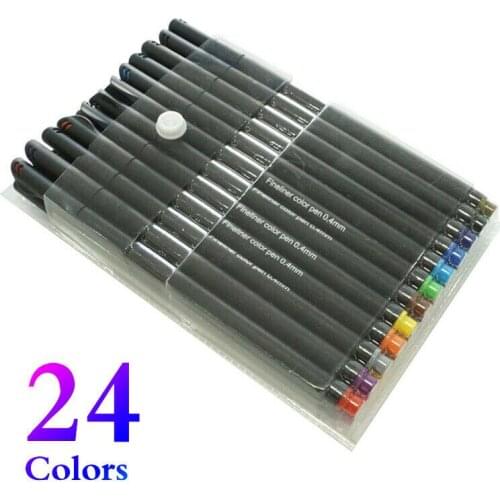 24pcs Fineliner Pen Art Markers Pen Fine Line Painting Pen Drawing Sketching Pen Office School Stationary Supplies