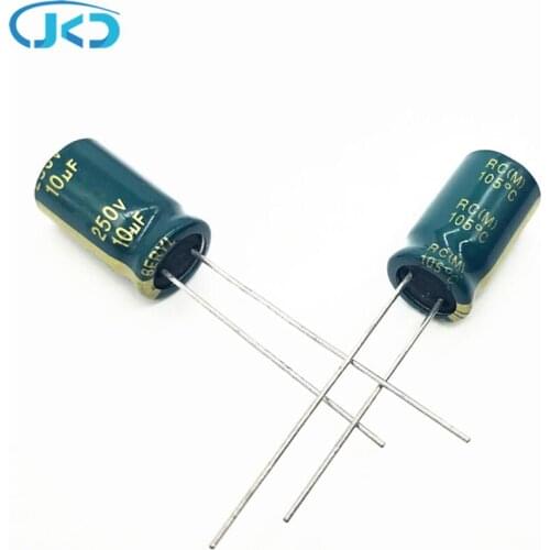 30pcs/lot 250v 10uf 8*12mm 20% RADIAL aluminum electrolytic capacitor 10000NF 20% electrolytic capacitor