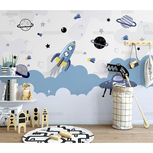 3D Nordic hand painted cartoon mural childrens classroom childrens room toy room lovely background wall decorative wallpaper