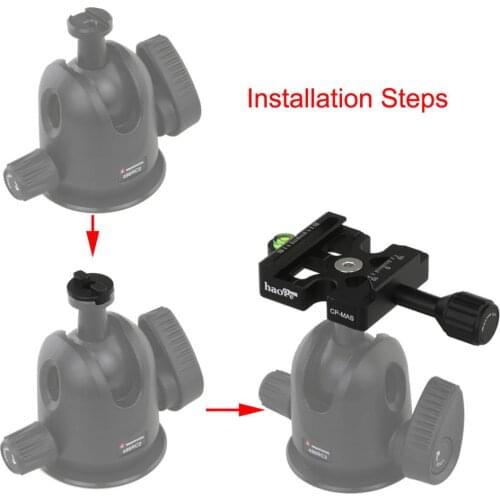 Haoge Combo Boss Adapter with Arca & Manfrotto Compatible Quick Release Clamp for Manfrotto Tripod Ball Head Clamp Replacement