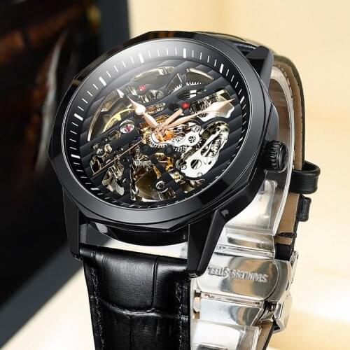 AILANG Tourbillon Watch Mens Mechanical Automatic Wristwatch Top Brand Waterproof Hollow Watches Fashion New Design Horloge Man