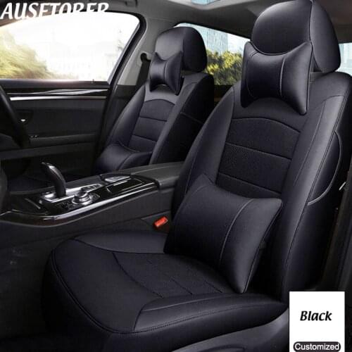 AUSFTORER Genuine Leather Seat Covers for Smart fortwo forfour Automobiles Seat Cover Cars Cowhide Auto Seat Support Accessories