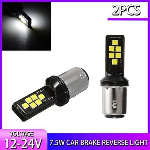 2PCS 12V-24V DC 12SMD-3030 1157 BAY15D P21/5W Chips LED Car Reserve Lamps Auto Brake Light Bulb Super White 6000K