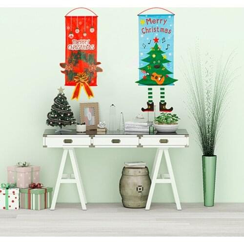 Home Decor Christmas Porch Sign Banner Christmas Wall Decoration Party Supplies For Home Front Door Navidad