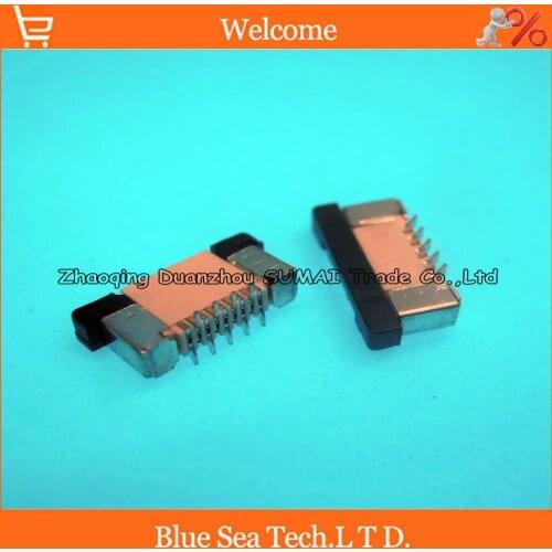 Erect SMD type Staggered Pin FPC/FFC 9 Pin 0.5mm cable connector socket for LCD screen of DVD/GPS/MP3/PDA/Phone ect.ROHS