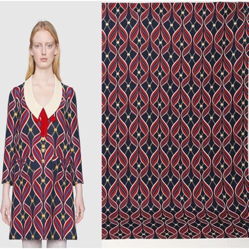 European brand classic digital printing fabric, wave pattern, sewing fabric factory store is not out of stock