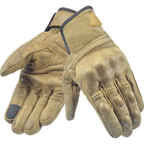 Classial Leather Gloves Motorcycle MTB ATV Bike Riding Guantes Motorbike Street Moto Motor Luvas Mens