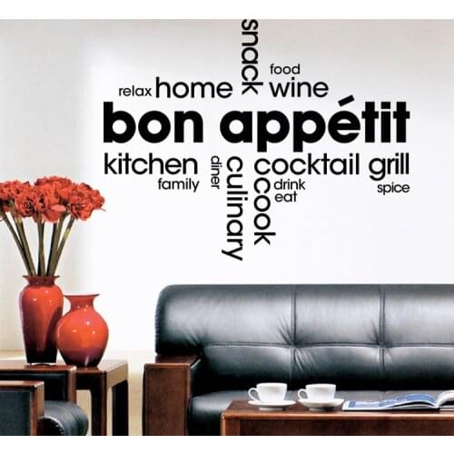 Creative Personality Quotes Kitchen Decoration Wall Stickers Living Room Home Decor Wall Decor Adesivo De Parede Poster Murals