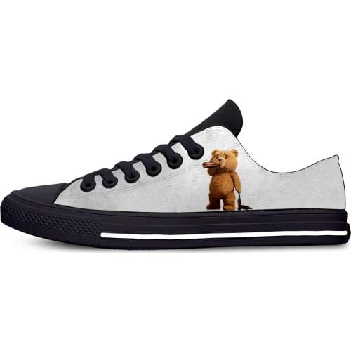 Cartoon Ted Bear Movie Cool Funny Humor Fashion Casual Cloth Shoes Low Top Lightweight Breathable 3D Print Men women Sneakers
