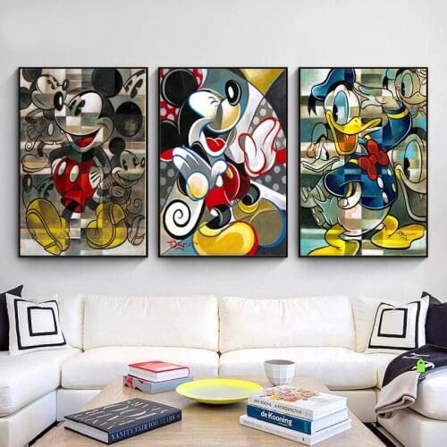 Graffiti Disney Mickey and Donald Duck Diy 5d Diamond Painting Diamond Mosaic Embroidery Cross Stitch Kits Home Decor Craft