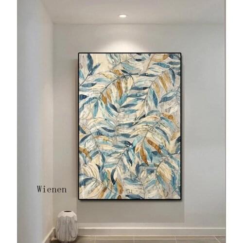 Nordic Abstract Leaves Wall Art Canvas Painting Scandinavian Poster Living Room Bedroom Decoration Prints Pictures No Frame