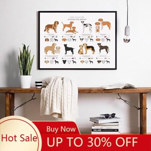 Wall Artwork Canvas Painting Anime Dogs Breeds Collection Pictures Home Decor Nordic Style Modern Poster For Home Decor