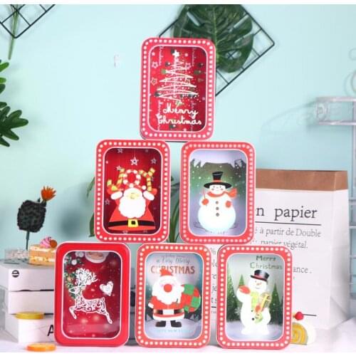 New Fashion Custom Square Transparent Film Tin Box Christmas Gift Box Candy Cookie Baking Packaging Box Birthday Party