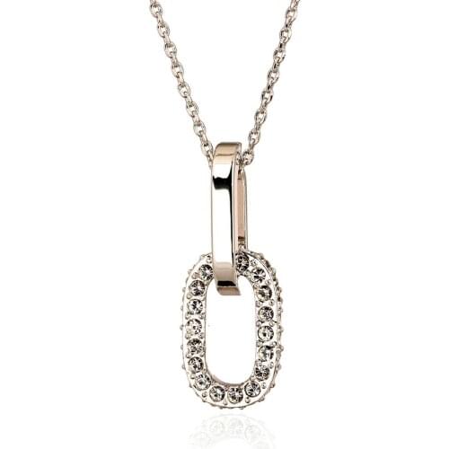 Top Quality Double Rounds Necklace for Women Sliver Color Fashion Jewelry Nickel Free Pendant Austria Crystal N131 N133