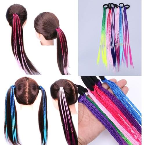 1pc Colorful Gradient Headband Girls Twist Braid Rope Simple Rubber Band Hair Accessories Kids Wig Rope Hair Braider Tools New