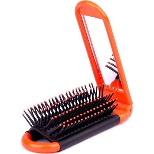 Professional Travel Hair Comb Portable Folding Hair Brush With Mirror Compact Pocket Size Purse Travel Comb Hair Tools