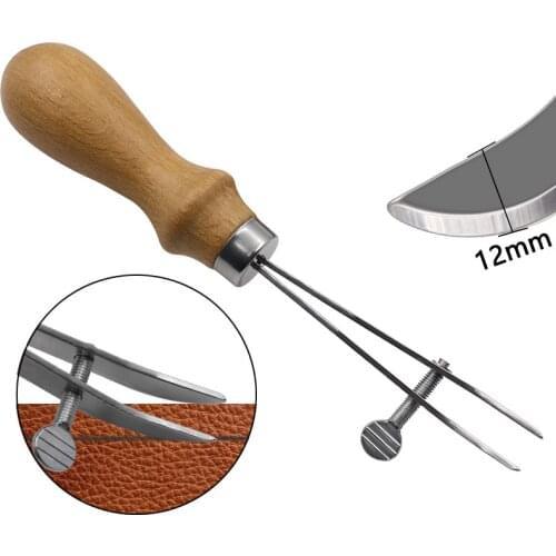 Leather Cutting Tools Adjustable DIY Handmade Leather Crimper Slotting and Grooving Edge Device Holder Leatherworking Cutting