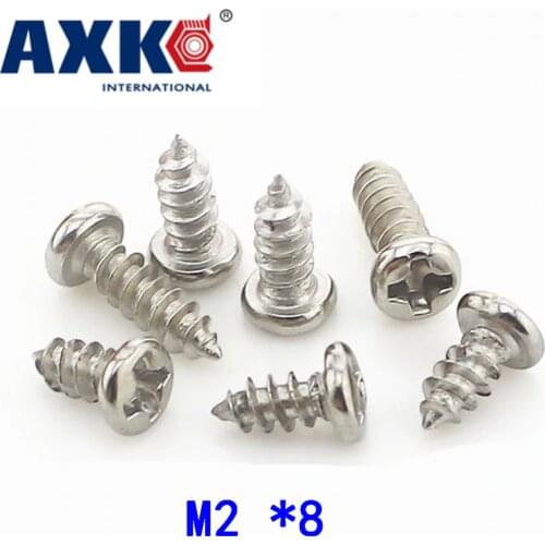 Wood Screws Vis Parafusos 150pcs Micro Phillips Self-tapping Screws Miniature Yuan Head Tapping Electronic Small M2 *8 Gb845
