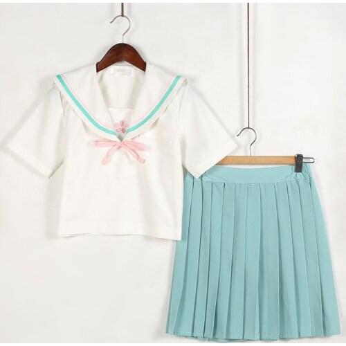 School Uniforms Dress Lolita Summer skirt JK Japanese School Uniforms Top+Skirt+Tie Teen Girls Anime Cosplay Sailor Suits