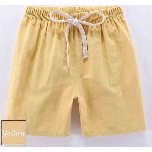 TELOTUNY Shorts 2021 Summer Kids Boy Girl Breathable Linen Casual Shorts Solid Elastic Waist Beach Loose Pants Children Clothes