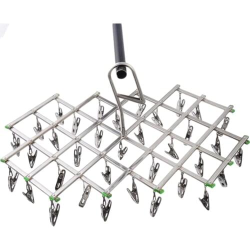 10/16/20/35 Clips Foldable Clothes Rack Hanger Airer Stainless Steel Underwear Sock Flat Head Rust Resistant Strong Grip Clip