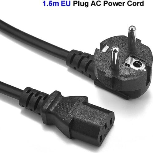Universal Euro Power Supply Cord IEC C13 EU Plug Connection AC Adapter Power Cable For PC Monitor Electric Cooker Printer