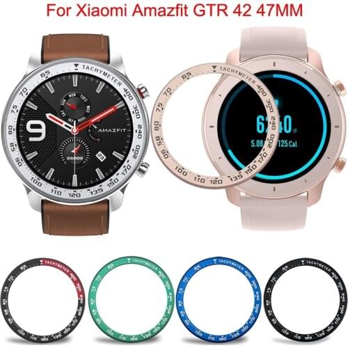 Protective Cases for Xiaomi Amazfit GTR 47MM 42MM Aluminum Alloy Tachymeter Case Watch Bezel Cover Bezel Ring Dial Scale Speed