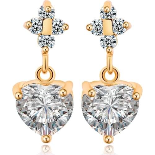 Love & Annie AAA CZ Element Shiny Stud Earrings Heart Shape Cute Earring for Women Small Earrings Love Gift