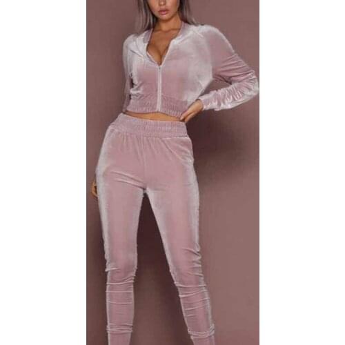 Women Tracksuit Zipper Two Piece Set Hoodies Sweatshirt Pants Casual Loose Velvet Sports Jogging Suit 2021 streetwear women