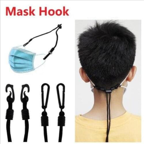 1PC Mask Extender Anti-tightening Ear Protector Holder Mask Ear Rope Extenders Adjustment Buckle Black Hook Belt