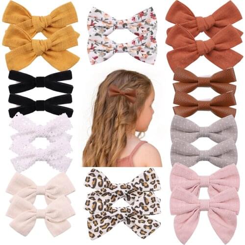 28Colors 1Piece Sweet Leopard Printed Bowknot Hair Clips For Cute Girls Handmade Hairpins Barrettes Kids Hair Accessories Gifts