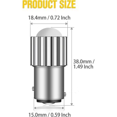 1x Super Bright P21/5w Led 1157 Car Light Aluminum Focused Auto Reverse Light Lamp 400LM Bulb Brake COB Bay15D White 12V 6500K