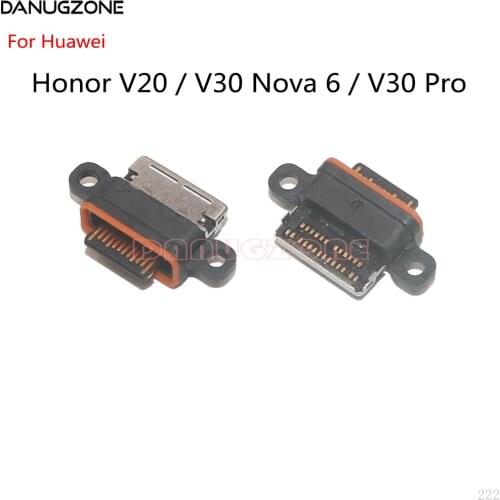 2PCS/Lot For Huawei Honor V20 V30 Nova 6 / V30 Pro USB Charging Dock Charge Socket Port Jack Plug Connector