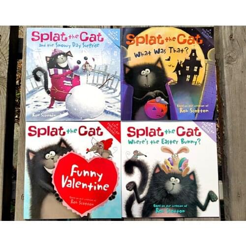 Random 4pcs/set Choose Little Black Cat In Kindergarten Best Picture Books Children Baby Famous Story Age 1 Up Festival Gift