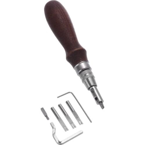 Durable 5 In 1 DIY Leather Craft Adjustable Stitching Sewing Multifunction Device Wood Leather Suture Tools For Household