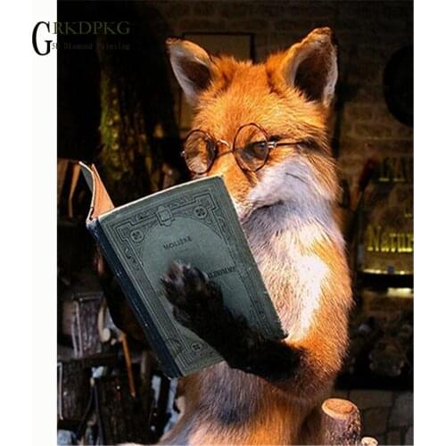 GRKDPKJ fox ima 5d diamond painting full drill square diamond embroidery Cross stitch pictures of rhinestones Wedding decoration