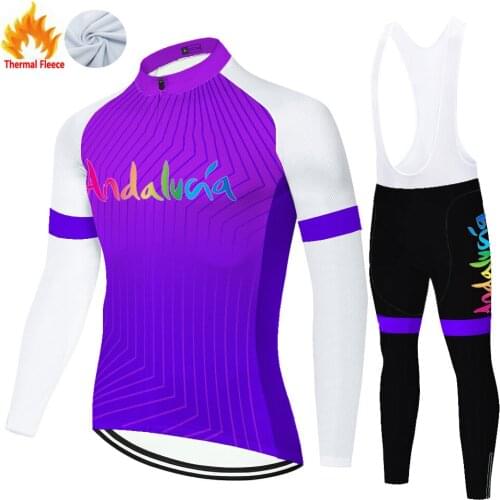 Andalucia Winter Thermal Fleece Equipo Equipamento Tenue Cyclisme Homme Cycliste Tricota Ciclismo Hombre Abbigliamento Ciclismo