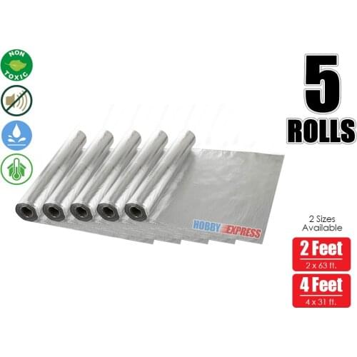 Arrowzoom 5 Rolls 625 sq ft (2 x 63 ft / 4 ft x 31 ft) Roof Attic Floor Radiant Foil Barrier Reflective Solar Thermal Insulation