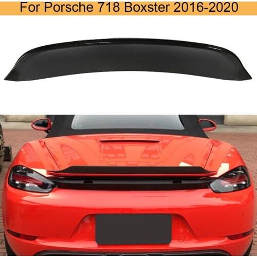 Car Rear Trunk Wing Spoiler Lip For Porsche 718 Boxster 2016 - 2020 Carbon Fiber Car Rear Trunk Boot Lip Spoiler Wing Black FRP